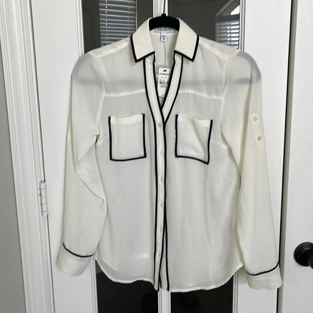Express Portofino color block blouse